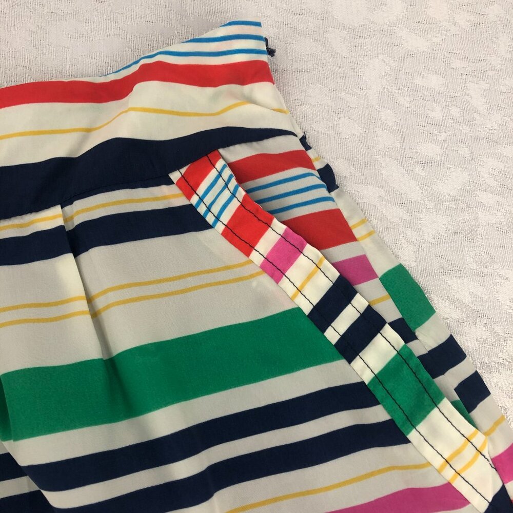 R MY Multi-Color Striped Flowy Lined Skirt with Zipper and Side Pockets Size XL - Picture 5 of 14